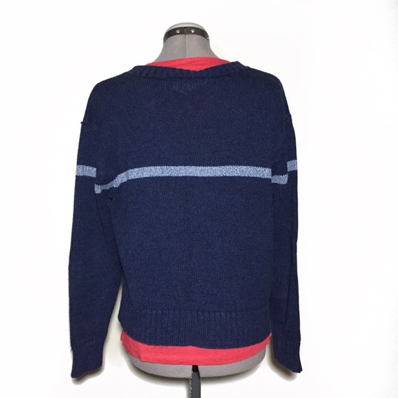 Liz Claiborne Navy Snowflake Thick Cozy Sweater - Picture 3 of 4